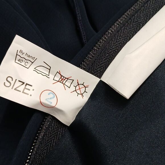 Jodan navy blue side gather beaded sleeveless formal gown with shawl  Sz 2 - Picture 12 of 12